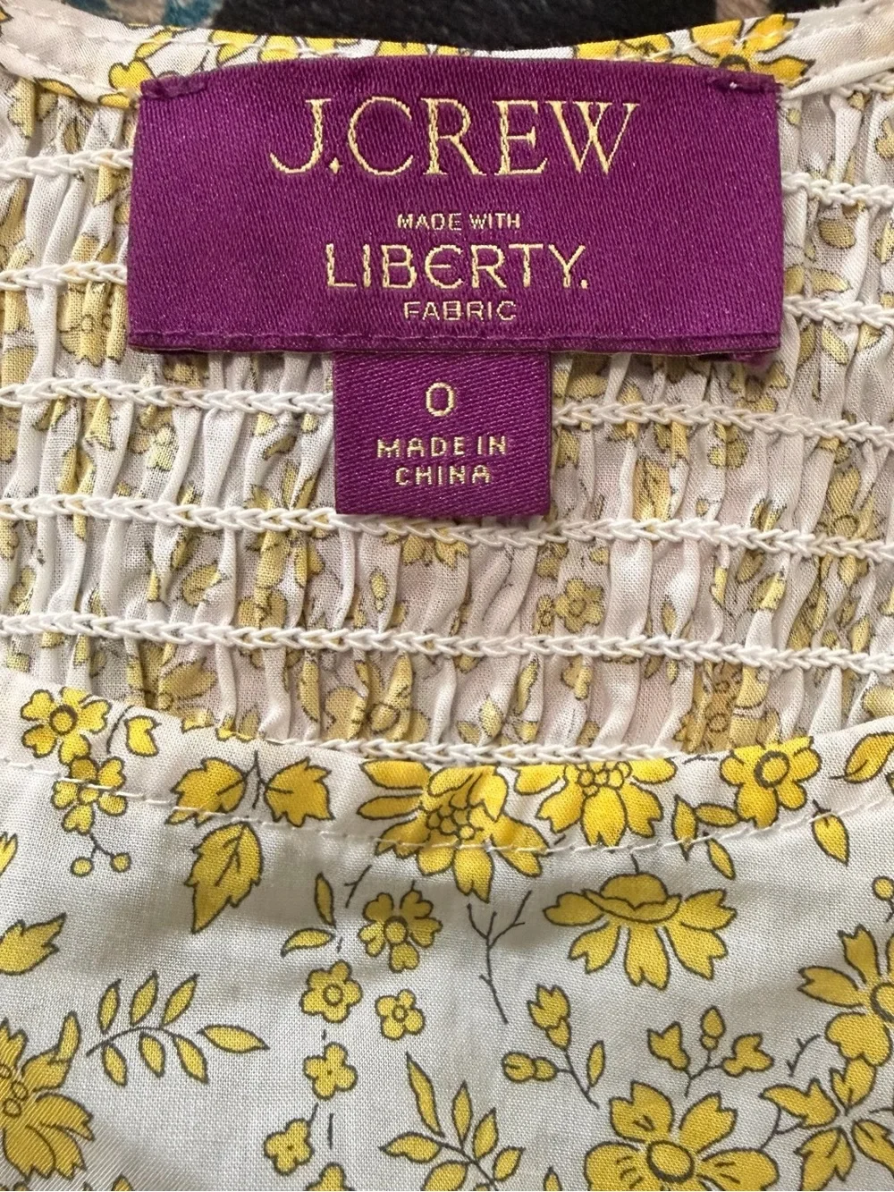 J. Crew Yellow Floral Puff-Sleeve Blouse